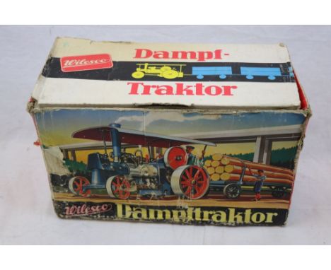 Boxed Wilesco Dampftracktor D40 Traction Engine, vg condition, box showing wear