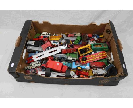 Collection of vintage play worn diecast models to include Corgi, Matchbox, Dinky etc, some heavy play wear with some repaints