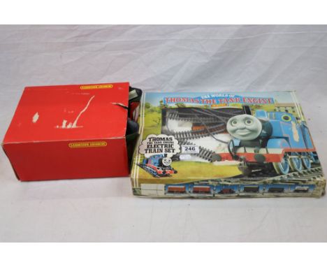 Boxed Hornby OO gauge Thomas The Tank Engine R838 with Thomas engine and coaches, tatty box, plus a boxed Hornby OO gauge R57