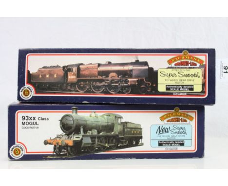 Two boxed Bachmann OO gauge locomotives to include 31801 93XX GWR green 9319 and 31277 Royal Scot 6112 Sherwood Forester 3500