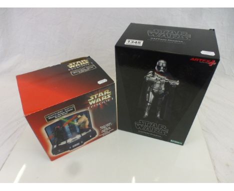 Boxed ArtFX Collectable Toys Star Wars 1/10 Captain Phasma pre painted model kit and a boxed Star Wars Episode I Light sabre 