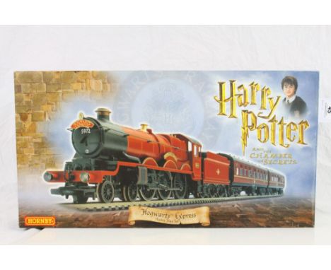Boxed Hornby OO gauge R1033 Harry Potter and The Chamber of Secrets Hogwarts Express train set appearing complete and unused