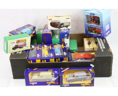 Collection of 28 boxed Corgi diecast models to include Ford, BP, Bachelors Peas and Corgi Van variants etc 