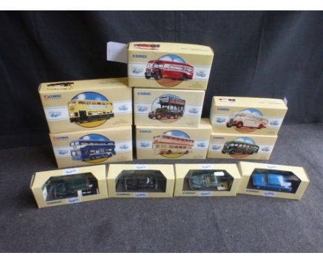11 boxed Corgi ltd edn diecast models to include 4 x Public Transport 97213, 97230, 97824, 97231, 3 x Commercials 97197, 9719