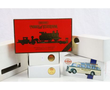 Four boxed Matchbox Models of Yesteryear to include 1894 Aveling Steam Roller, 1923 Scania-Vabis, Special Edition The Dinky C