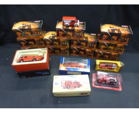 Collection of 15 boxed diecast models to include 11 x Matchbox Models of Yesteryear Fire Engine Series YFE12, YFE16, YFE06, Y