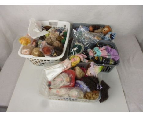 Large collection of miniature dolls mainly plastic, various makers from mid 20th C plus a small doll in travel case with Faer