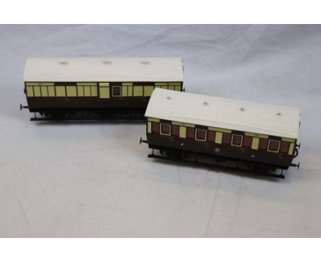 Two well built kit made GWR Dean O gauge coaches 