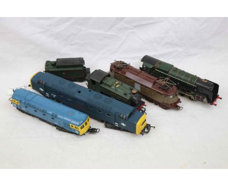 Five OO gauge locomotives to include Lima x 4 (D6524, Royal Scots Grey, GWR 9400 &amp; Continental) and Hornby Evening Star