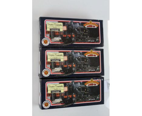 Three boxed Bachmann OO gauge locomotives to include 31452 Ivatt 2-6-2 Tank 41313 BR lined black, 31451 Ivatt 2-6-2 Tank 4124
