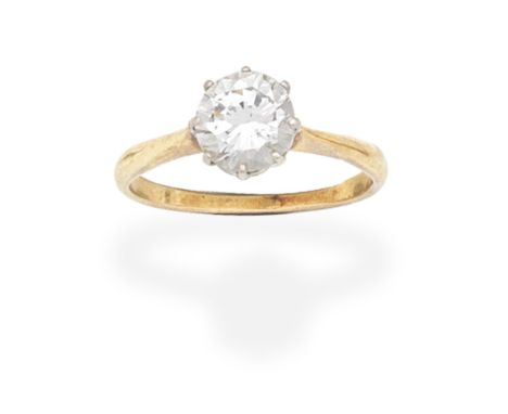 DIAMOND SINGLE-STONE RINGSet with a brilliant-cut diamond,  diamond approx. 1.20cts, ring size approx. LFor further informati