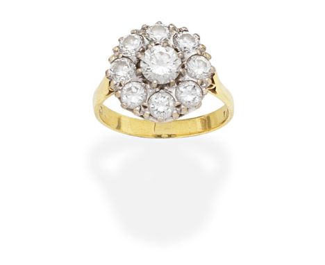 DIAMOND CLUSTER RINGSet with brilliant-cut diamonds, diamonds approx. 2.35cts total, ring size approx. R½For further informat