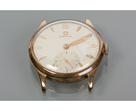 GENTLEMAN'S 1940s NINE CARAT GOLD OMEGA GENEVE WRISTWATCH
circa 1947, signed fifteen jewels calibre 265 automatic movement nu