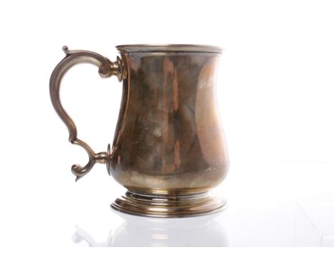 VICTORIAN SILVER TANKARDmaker R & S Garrard & Co, London 1844, of plain form with a single handle, engraved with initials 'WF