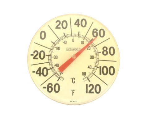 A Springfield USA outside/inside thermometer, 30cm dia.