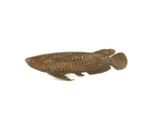 A bronze model of a carp