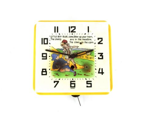 An Art Deco design ceramic nursery rhyme wall clock 