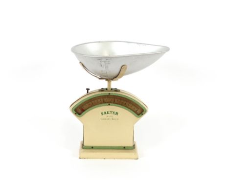 A set of Salter cookery scales with original tray