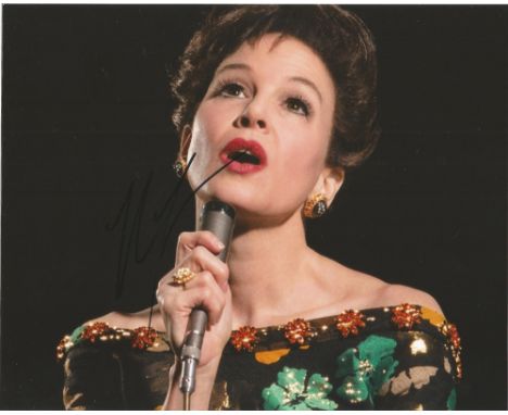 Actress Renée Zellweger signed 10x8 colour photo in character as Judy Garland in 2019 s biographical drama Judy. Renée Kathle