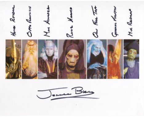 Star Wars 8x10 photo signed by actor Jerome Blake who has also signed all of the character names he’s played in the Star Wars