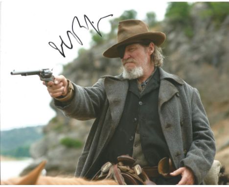 Actor Jeff Bridges signed 10x8 colour photo from the 2010 film True Grit. Jeffrey Leon Bridges is an American actor, singer, 