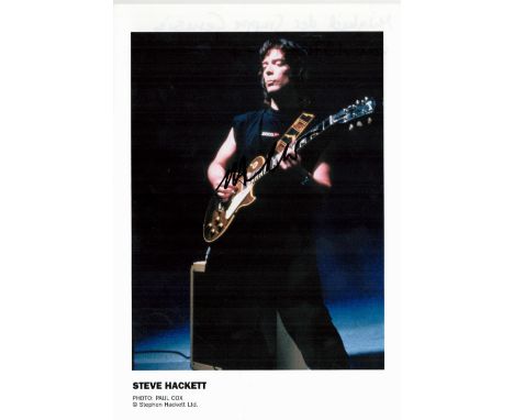 Steve Hackett signed 6x8 colour photo. Hackett is an English musician, songwriter, singer, and producer who gained prominence