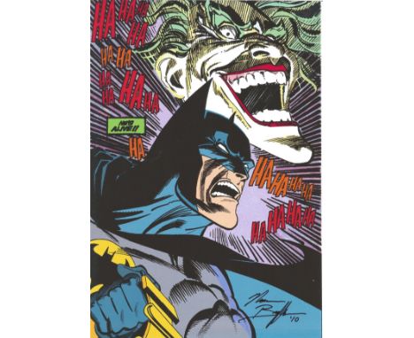 Artist Norm Breyfogle signed 12x8 colour Batman artwork print. Norman Keith Breyfogle was an American artist, best known for 