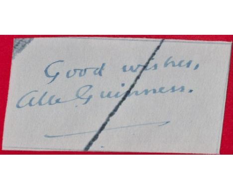 Sir Alec Guinness signed 3x2 approx. signed page cutting. Sir Alec Guinness CH CBE (born Alec Guinness de Cuffe; 2 April 1914