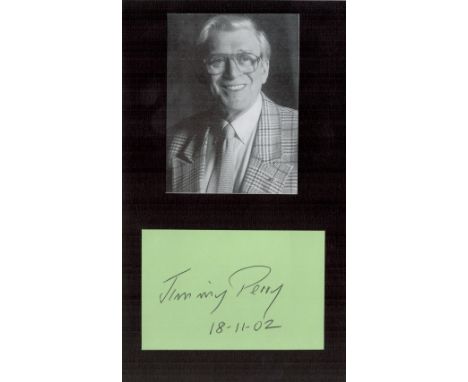 Jimmy Perry 9x5 Signature Piece. Perry, OBE was an English script writer and actor. He devised and co-wrote the BBC sitcoms D