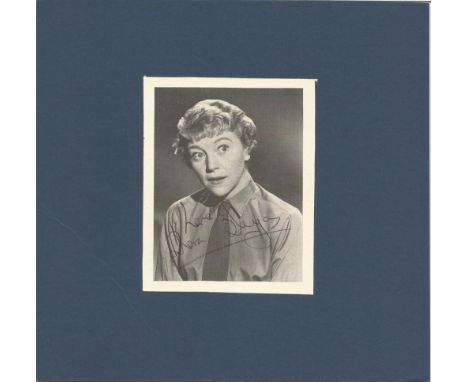 Actress Dora Bryan signed 5x4 black and white vintage image stuck to mounting card. Dora May Broadbent, OBE, known as Dora Br