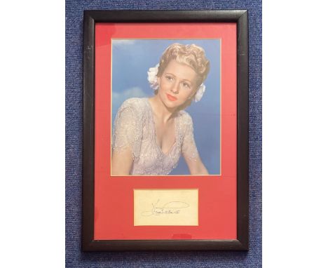 Joan Fontaine 17x12 mounted and framed signature display includes signed album page and a stunning colour photo. Joan de Beau