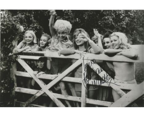Actress Barbara Windsor signed 12x8 black and white photo from the 1969 British comedy film Carry On Camping. Dame Barbara Wi