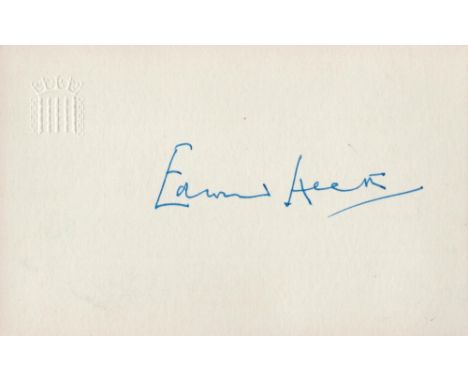 Edward Heath signed Houses of Parliament 5x4 card. Sir Edward Richard George Heath KG MBE (9 July 1916 – 17 July 2005) was a 