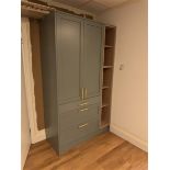 Sage ex display larder unit comprising 900mm 2-door unit, 3-drawer larder and 300mm shelf unit A ‘