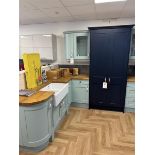 Inclusive lots 9 & 10. This includes Green Mist ex display kitchen and solid oak worktop, comprising
