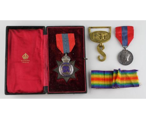 An Imperial Service Order and Medal for Frederick R J. Luckraft, shipwright, HM Dockyard, Devonport, cased with certificate; 