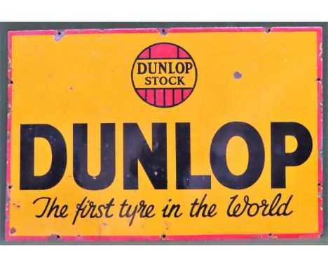 Dunlop Stock enamel advertising sign. Approx. 51 x 76cm

Used condition, wear to enamel 