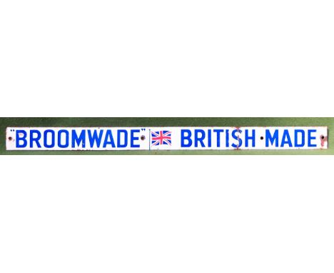 Broomwade British Made vintage enamelled advertising sign. Approx. 7cms x 92cms

used condition. wear to enamel 