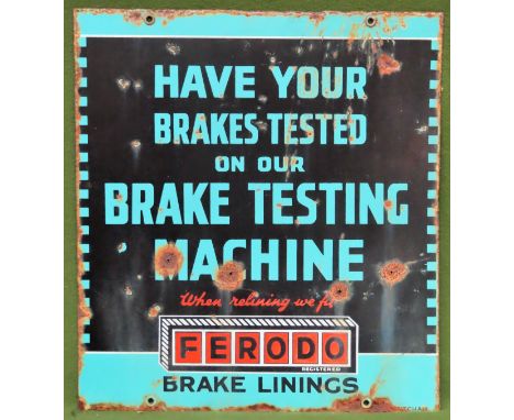 Ferodo double sided enamel advertising sign. Approx. 56 x 51cm

Used condition, wear to enamel 