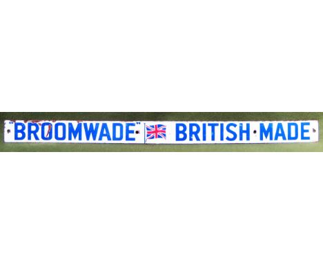Broomwade British Made vintage enamelled advertising sign. Approx. 7cms x 91cms

used condition. wear to enamel 