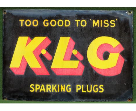 KLG wall mounting enamel advertising sign. Approx. 35 x 50cm

Used condition, wear to enamel 