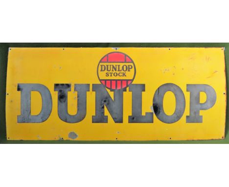 Dunlop Stock vintage enamelled advertising sign. Approx. 56cms x 130cms

used condition. wear to enamel 