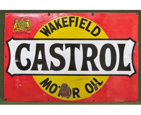 Castrol Motor Oil enamel advertising sign. Approx. 51 x 76cm

Used condition, wear to enamel 