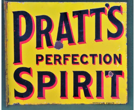 Pratts Spirit double sided wall mounting enamel advertising sign. Approx. 46 x 53cm

Used condition, wear to enamel 