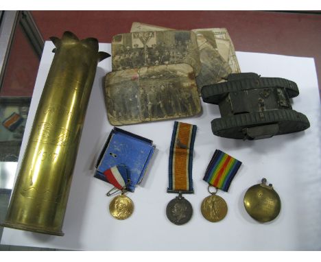 A WWI Medal Duo, comprising War and Vctory medal to 109795 Private Fred Morgan, the lot also includes WWI photographs, trench