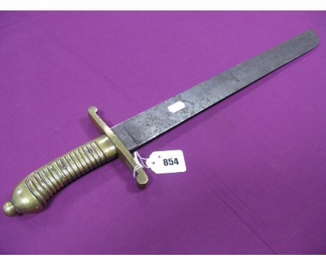 A Mid XIX Century Continental Artillery Falchion, blade stamped with Royal Cypher, missing scabbard, blade length 48cm.