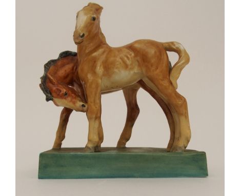 A ROYAL WORCESTER OF FOALS modelled by Doris Lindner, model no 3152, 14cm long Condition Report: No chips or cracks. Some rub