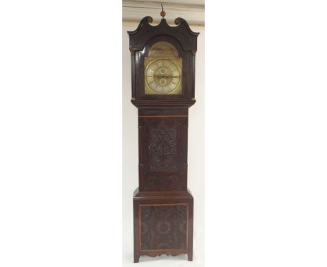 A VICTORIAN OAK AND MAHOGANY LONGCASE CLOCK the silver dial inscribed W. B. Young, Glasgow, with date and minute dials beneat