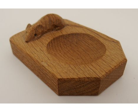 A ROBERT MOUSEMAN THOMPSON OF KILBURN ASHTRAY with carved mouse signature, 10 x 7.5cm Condition Report: Available upon reques