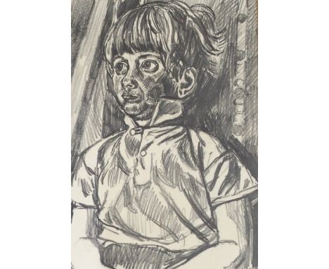 •JOHN RANDALL BRATBY RA (BRITISH 1928-1992) JASON 10 YEARS Graphite and conte, signed, inscribed title and dated 21 Aug. 1969